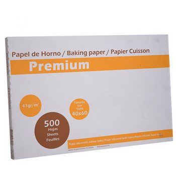 1 caja 500 hojas Papel horno bisiliconado PREMIUM   60x40cm de 41gr