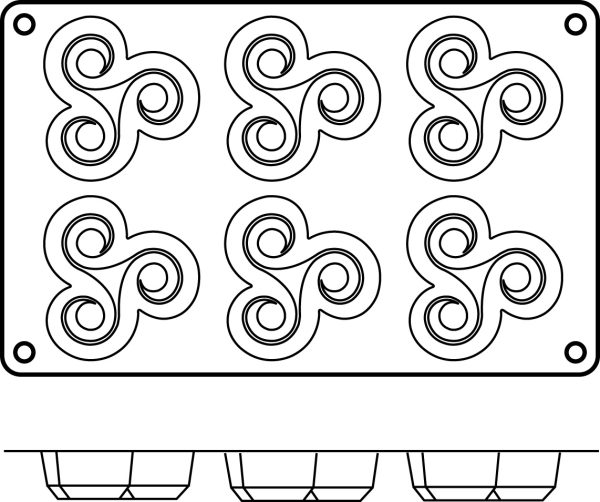 MOLDE SILICONE 6 TRISKELLS - SF064 - Imagen 3