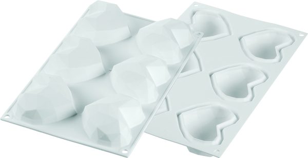 MOLDE SILICONA 6 CORAZONES ORIGAMI - Imagen 2