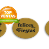 OVAL ORO CHOCO NEGRO FELICES FIESTAS