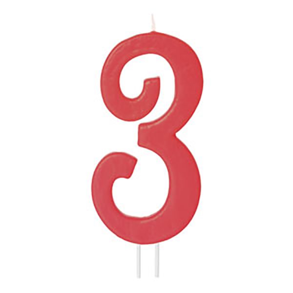 VELA ROJA H12 CM Nº 3                  