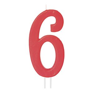 VELA ROJA H12 CM Nº 6                  