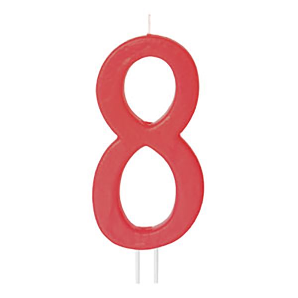 VELA ROJA H12 CM Nº 8 MODECOR