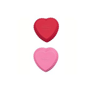 MOLDE MINI CUPCAKES SILICONA CORAZÓN ROJO/ROSA WILTON