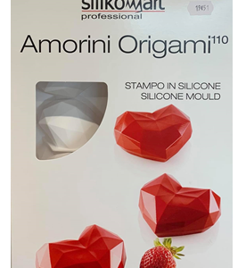MOLDE SILICONA 6 CORAZONES ORIGAMI