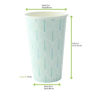 VASO DE PAPEL LEAF 350ML 50 UNDS