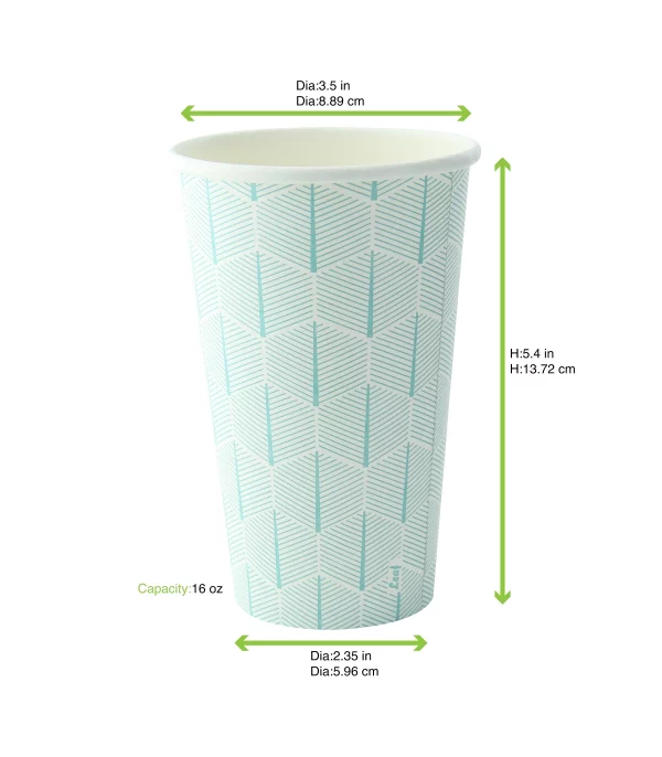 VASO DE PAPEL LEAF 350ML 50 UNDS