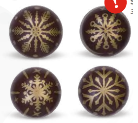 BOLA CHOCO NEGRO C/COPOS ORO  2,8 ø