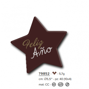 ESTRELLA CHOCOLATE FELIZ AÑO 40PZ MODECOR
